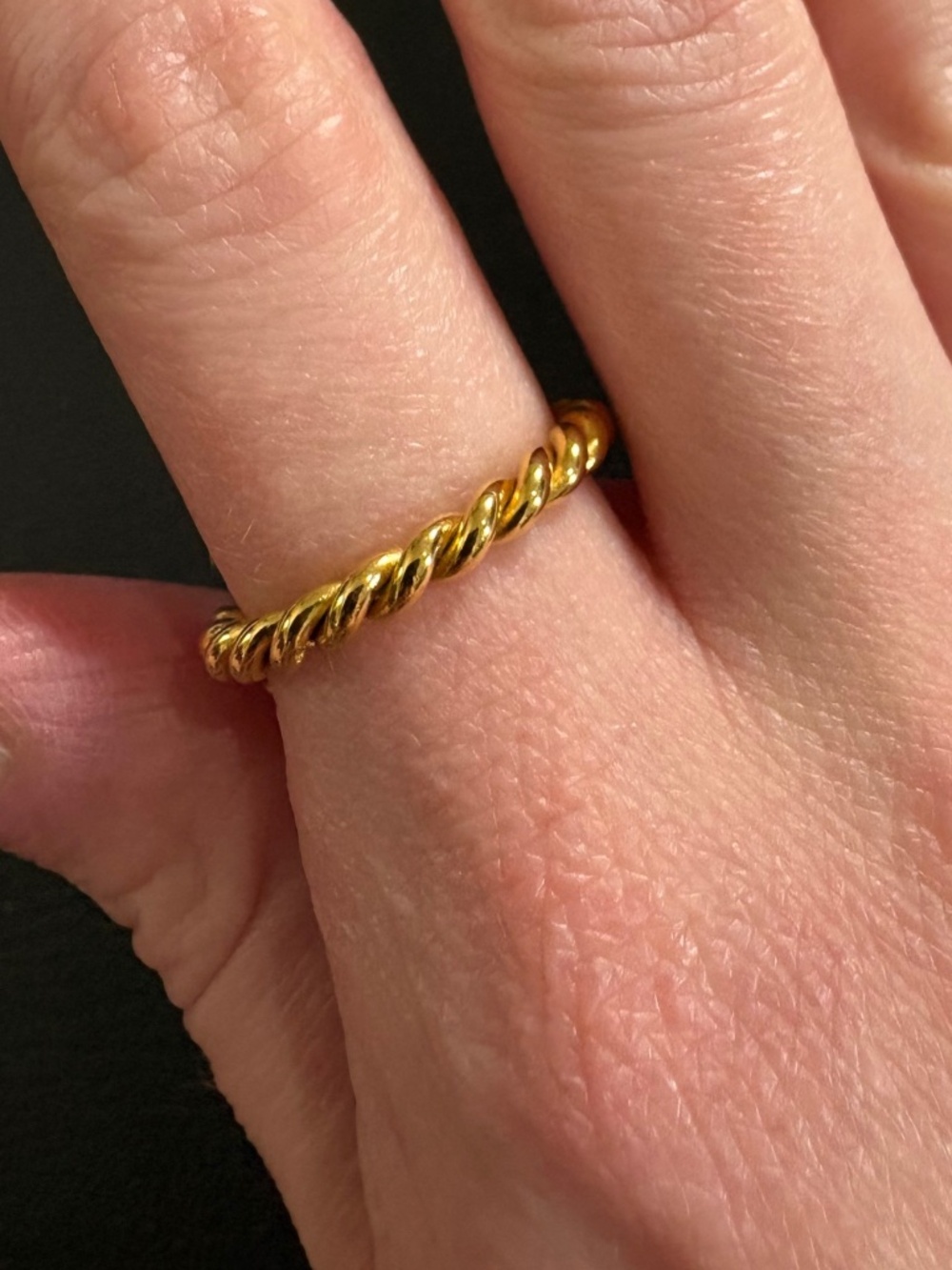 Twisted Gold Braid Ring- Atolea - Picture 2 of 3